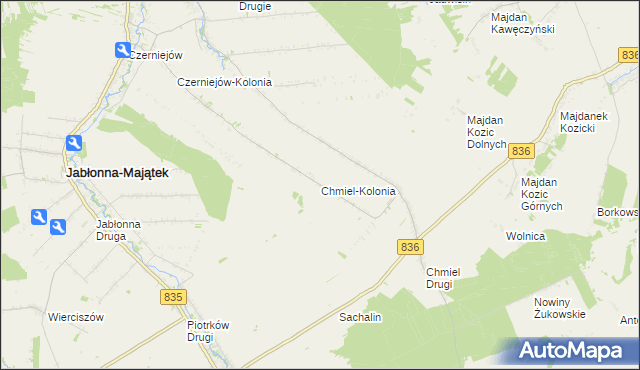 mapa Chmiel-Kolonia, Chmiel-Kolonia na mapie Targeo
