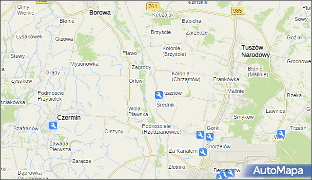 mapa Chrząstów gmina Mielec, Chrząstów gmina Mielec na mapie Targeo