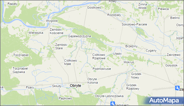 mapa Ciółkowo Rządowe, Ciółkowo Rządowe na mapie Targeo