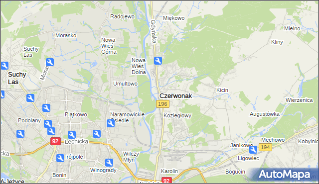 mapa Czerwonak, Czerwonak na mapie Targeo