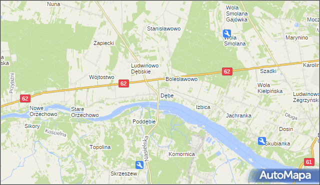 mapa Dębe gmina Serock, Dębe gmina Serock na mapie Targeo