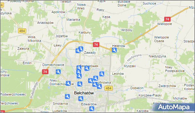 mapa Dobrzelów, Dobrzelów na mapie Targeo