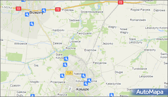 mapa Erazmów, Erazmów na mapie Targeo