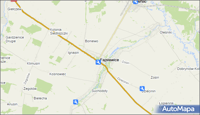 mapa Fajsławice, Fajsławice na mapie Targeo