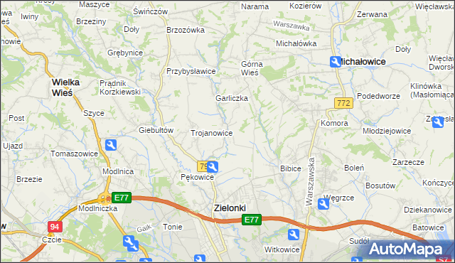 mapa Garlica Murowana, Garlica Murowana na mapie Targeo