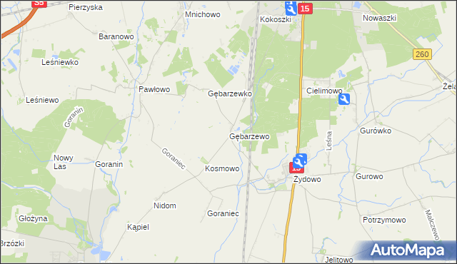 mapa Gębarzewo gmina Czerniejewo, Gębarzewo gmina Czerniejewo na mapie Targeo