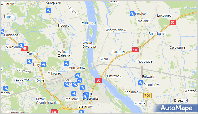 mapa Glinki gmina Karczew, Glinki gmina Karczew na mapie Targeo