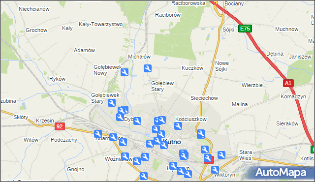 mapa Gołębiew Nowy, Gołębiew Nowy na mapie Targeo