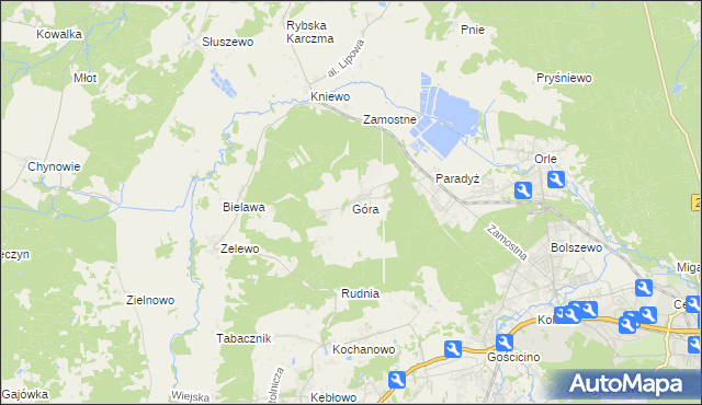 mapa Góra gmina Wejherowo, Góra gmina Wejherowo na mapie Targeo