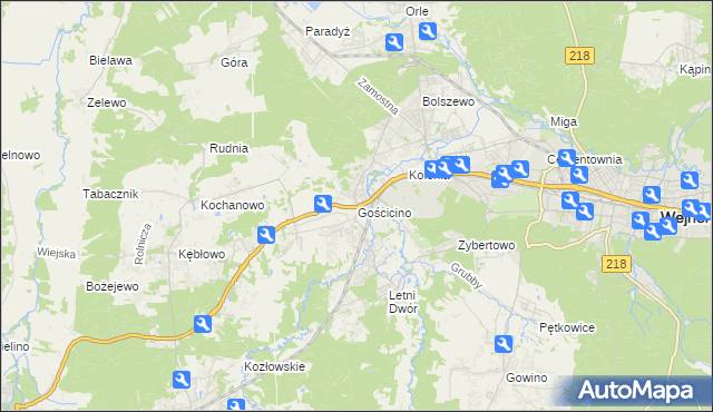 mapa Gościcino, Gościcino na mapie Targeo