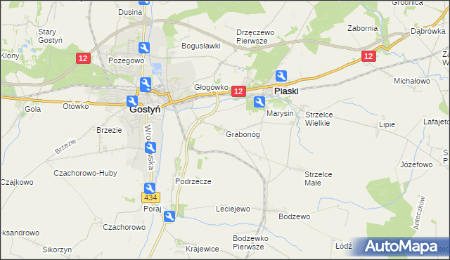 mapa Grabonóg, Grabonóg na mapie Targeo