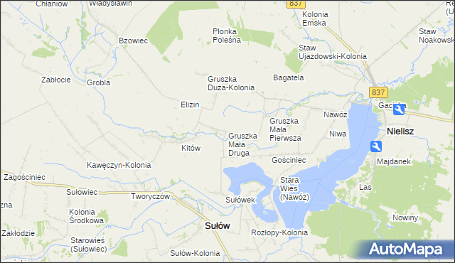 mapa Gruszka Mała Druga, Gruszka Mała Druga na mapie Targeo