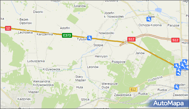 mapa Henrysin gmina Chełm, Henrysin gmina Chełm na mapie Targeo