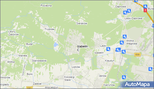 mapa Izabelin C, Izabelin C na mapie Targeo