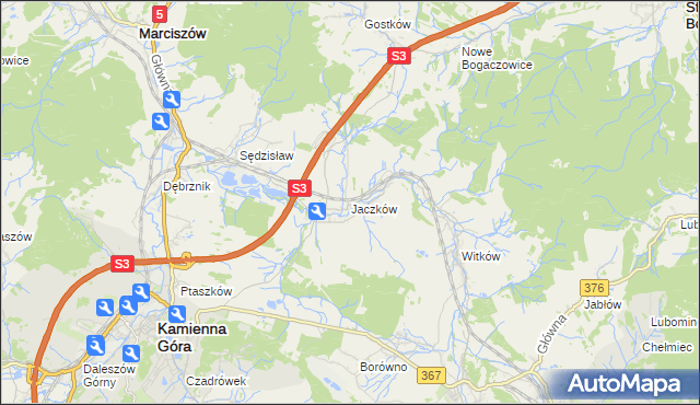 mapa Jaczków, Jaczków na mapie Targeo