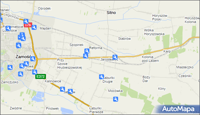 mapa Jarosławiec gmina Sitno, Jarosławiec gmina Sitno na mapie Targeo
