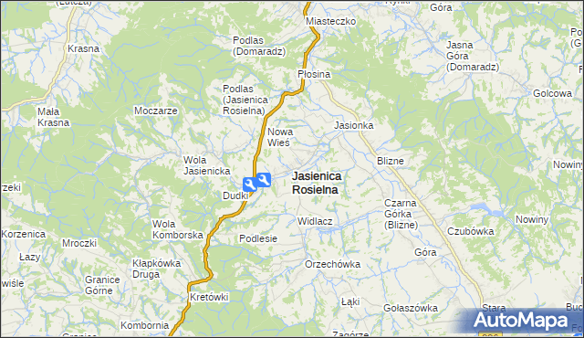 mapa Jasienica Rosielna, Jasienica Rosielna na mapie Targeo