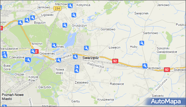 mapa Jasin gmina Swarzędz, Jasin gmina Swarzędz na mapie Targeo