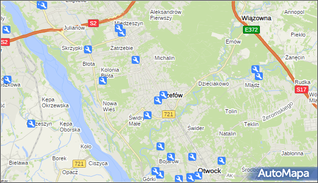 mapa Józefów powiat otwocki, Józefów powiat otwocki na mapie Targeo