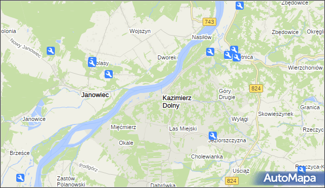 mapa Kazimierz Dolny, Kazimierz Dolny na mapie Targeo
