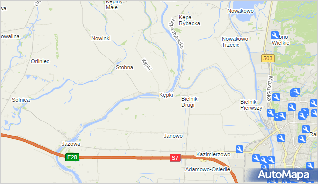 mapa Kępki gmina Nowy Dwór Gdański, Kępki gmina Nowy Dwór Gdański na mapie Targeo
