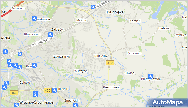 mapa Kiełczów, Kiełczów na mapie Targeo