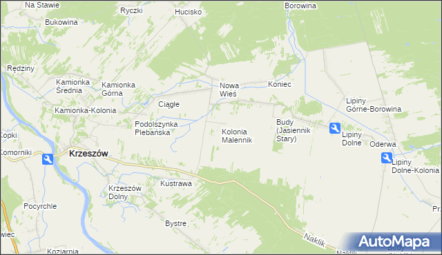 mapa Kolonia Malennik, Kolonia Malennik na mapie Targeo