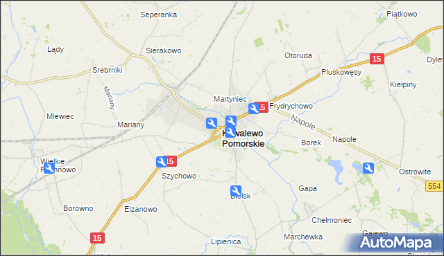 mapa Kowalewo Pomorskie, Kowalewo Pomorskie na mapie Targeo