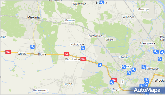 mapa Krępice gmina Miękinia, Krępice gmina Miękinia na mapie Targeo