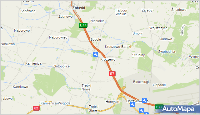 mapa Kroczewo, Kroczewo na mapie Targeo