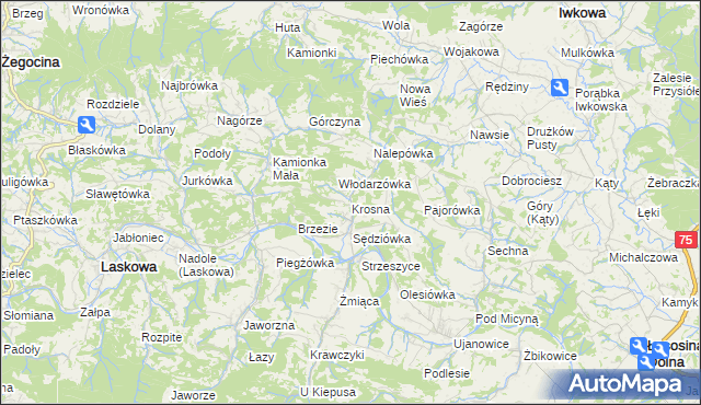 mapa Krosna, Krosna na mapie Targeo