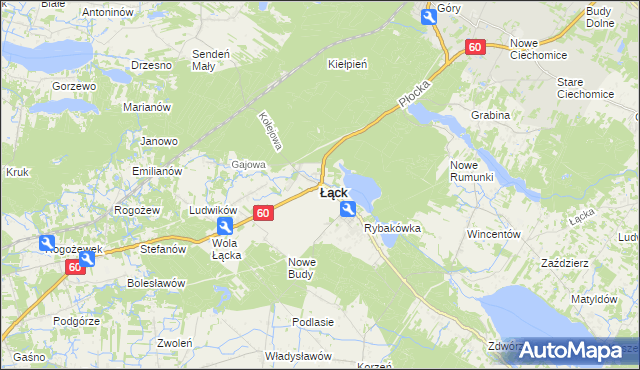 mapa Łąck, Łąck na mapie Targeo