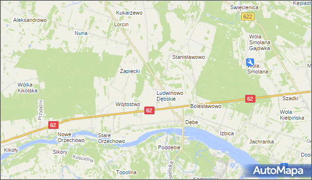 mapa Ludwinowo Dębskie, Ludwinowo Dębskie na mapie Targeo