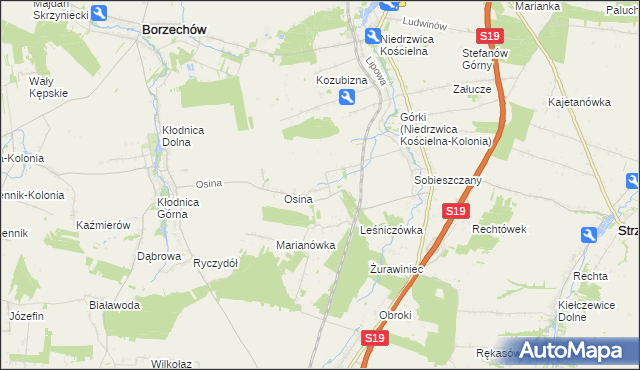 mapa Majdan Sobieszczański, Majdan Sobieszczański na mapie Targeo