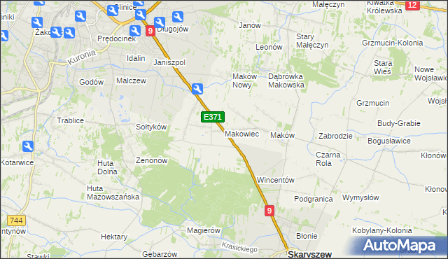 mapa Makowiec, Makowiec na mapie Targeo