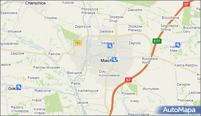 mapa Miechów, Miechów na mapie Targeo