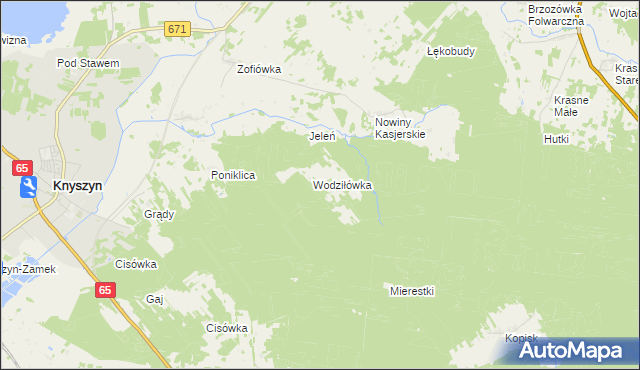 mapa Mierestki gmina Knyszyn, Mierestki gmina Knyszyn na mapie Targeo