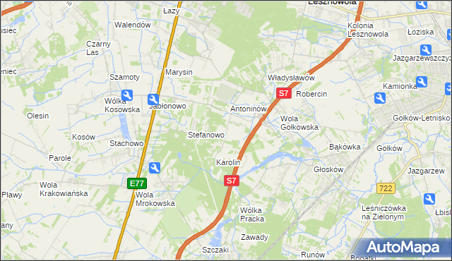 mapa Mieszkowo gmina Piaseczno, Mieszkowo gmina Piaseczno na mapie Targeo