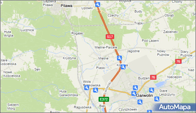 mapa Miętne, Miętne na mapie Targeo