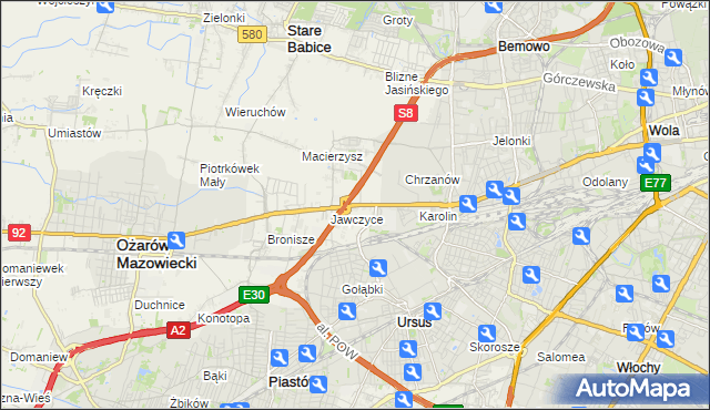 mapa Mory gmina Ożarów Mazowiecki, Mory gmina Ożarów Mazowiecki na mapie Targeo