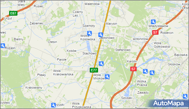 mapa Mroków gmina Lesznowola, Mroków gmina Lesznowola na mapie Targeo