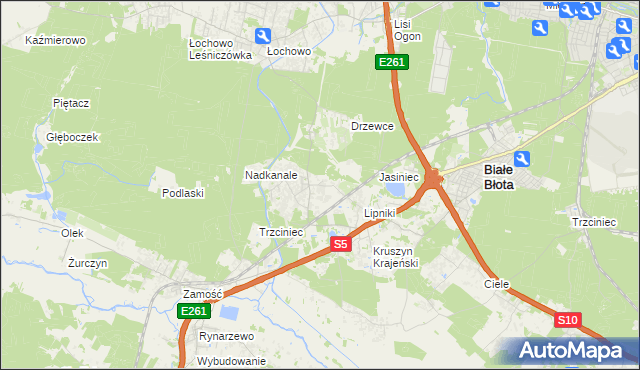 mapa Murowaniec gmina Białe Błota, Murowaniec gmina Białe Błota na mapie Targeo