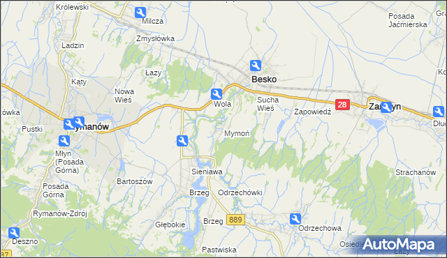 mapa Mymoń, Mymoń na mapie Targeo