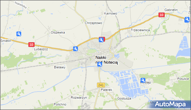 mapa Nakło nad Notecią, Nakło nad Notecią na mapie Targeo