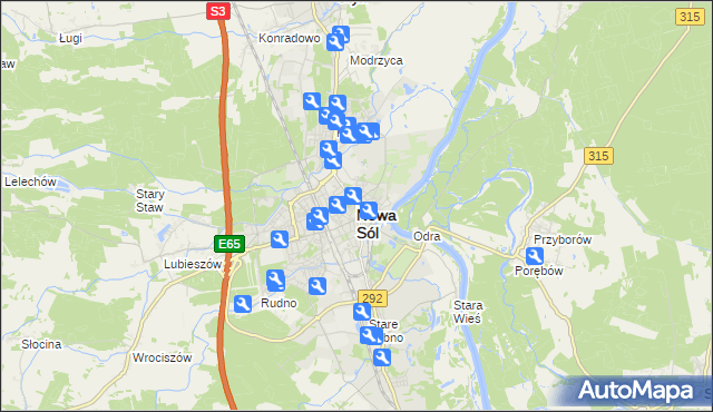 mapa Nowa Sól, Nowa Sól na mapie Targeo