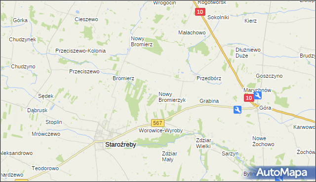 mapa Nowy Bromierzyk, Nowy Bromierzyk na mapie Targeo