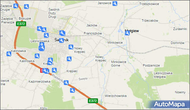 mapa Nowy Krępiec, Nowy Krępiec na mapie Targeo