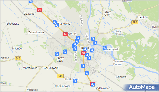 mapa Oława, Oława na mapie Targeo