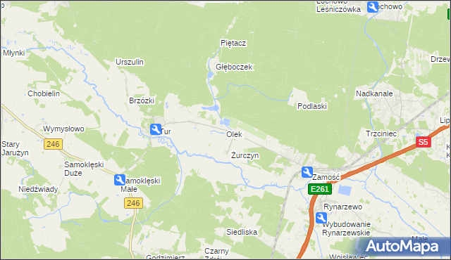 mapa Olek gmina Szubin, Olek gmina Szubin na mapie Targeo