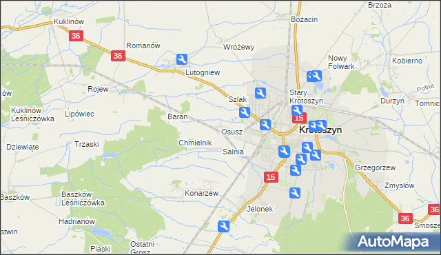 mapa Osusz, Osusz na mapie Targeo